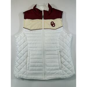 Sports by Carl Banks Oklahoma Sooners OU Quilted Vest Womens L Red White